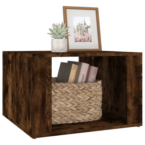 vidaXL Bedside Table Smoked Oak 57x55x36 cm Engineered Wood