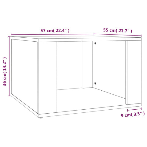 vidaXL Bedside Table Grey Sonoma 57x55x36 cm Engineered Wood