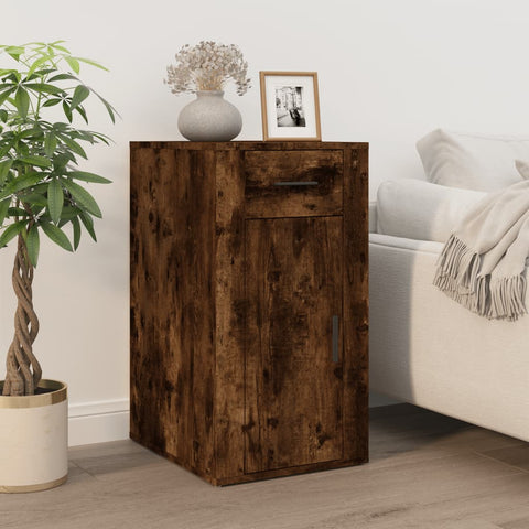 vidaXL Desk Cabinet Smoked Oak 40x49x75 cm Engineered Wood