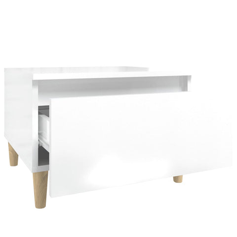 vidaXL Side Tables 2 pcs High Gloss White 50x46x35 cm Engineered Wood