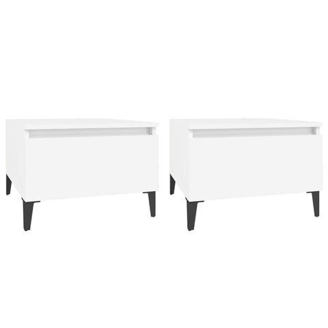 vidaXL Side Tables 2 pcs White 50x46x35 cm Engineered Wood