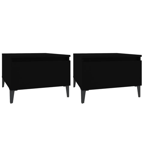 vidaXL Side Tables 2 pcs Black 50x46x35 cm Engineered Wood