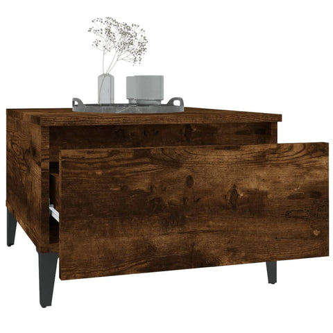 vidaXL Side Table Smoked Oak 50x46x35 cm Engineered Wood