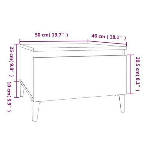 vidaXL Side Table Smoked Oak 50x46x35 cm Engineered Wood