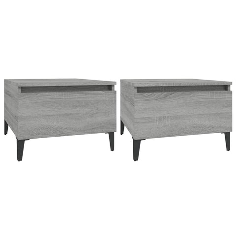 vidaXL Side Tables 2 pcs Grey Sonoma 50x46x35 cm Engineered Wood