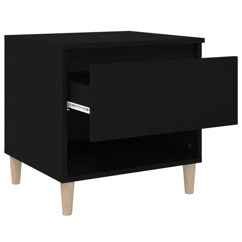 vidaXL Bedside Table Black 50x46x50 Engineered Wood