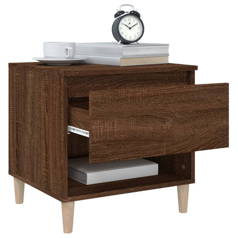 vidaXL Bedside Table Brown Oak 50x46x50 Engineered Wood