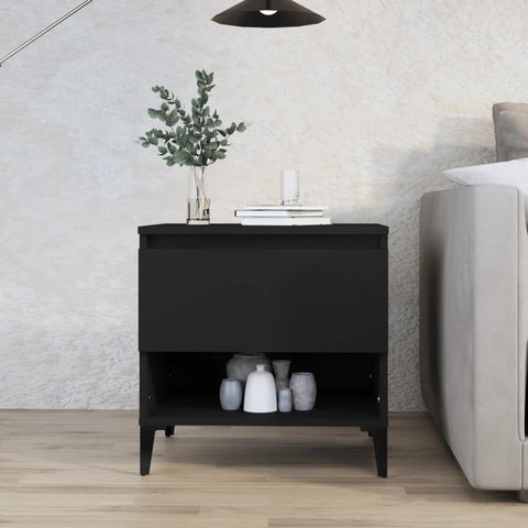 vidaXL Side Table Black 50x46x50 cm Engineered Wood