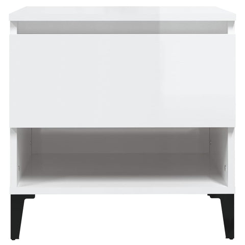 vidaXL Side Table High Gloss White 50x46x50 cm Engineered Wood