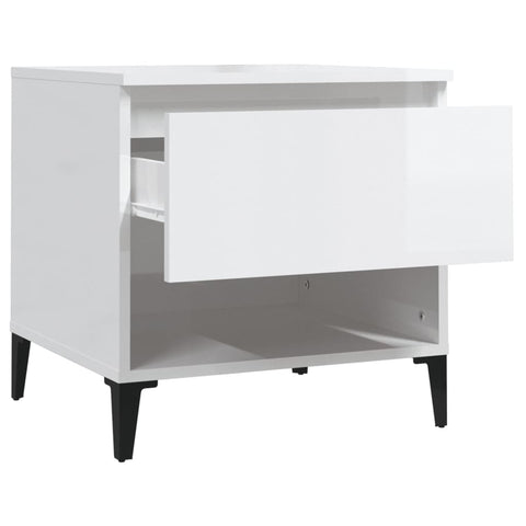 vidaXL Side Table High Gloss White 50x46x50 cm Engineered Wood