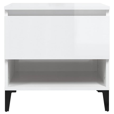 vidaXL Side Tables 2 pcs High Gloss White 50x46x50 cm Engineered Wood