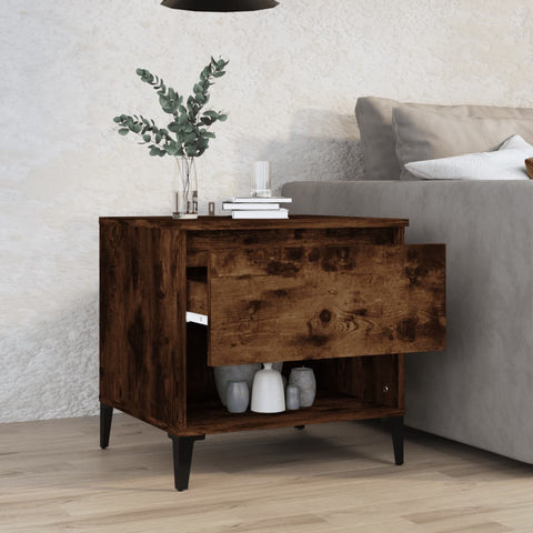 vidaXL Side Table Smoked Oak 50x46x50 cm Engineered Wood