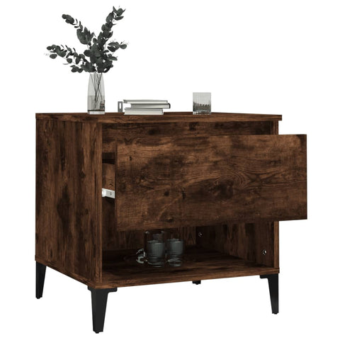 vidaXL Side Table Smoked Oak 50x46x50 cm Engineered Wood