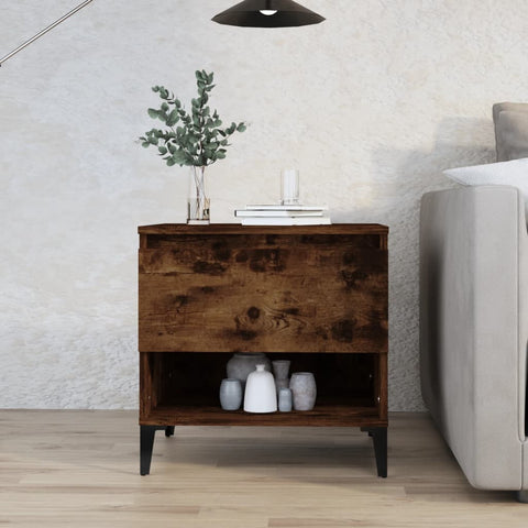 vidaXL Side Table Smoked Oak 50x46x50 cm Engineered Wood