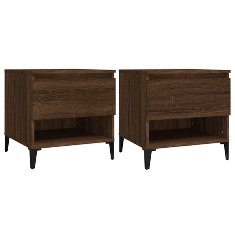 vidaXL Side Tables 2 pcs Brown Oak 50x46x50 cm Engineered Wood