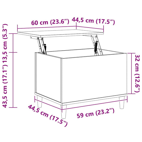 vidaXL Coffee Table Brown Oak 60x44.5x45 cm Engineered Wood