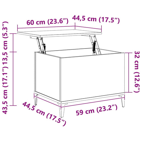 vidaXL Coffee Table White 60x44.5x45 cm Engineered Wood