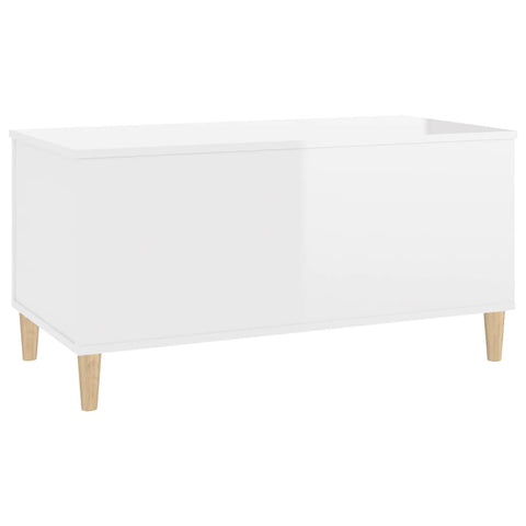 vidaXL Coffee Table High Gloss White 90x44.5x45 cm Engineered Wood