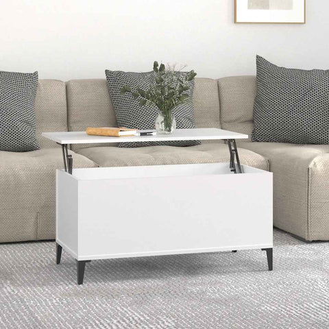 vidaXL Coffee Table White 90x44.5x45 cm Engineered Wood