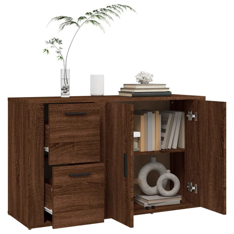 vidaXL Sideboard Brown Oak 100x33x59.5 cm Engineered Wood