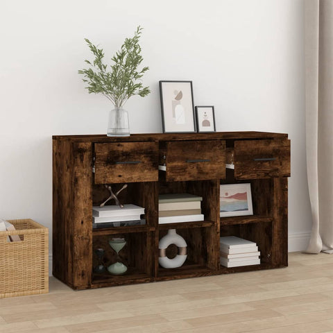 vidaXL Sideboard Smoked Oak 100x30x59.5 cm Engineered Wood