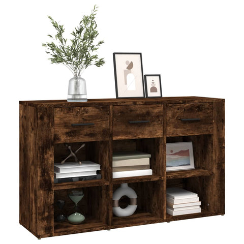 vidaXL Sideboard Smoked Oak 100x30x59.5 cm Engineered Wood