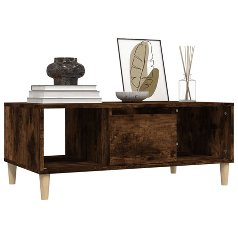 vidaXL Coffee Table Smoked Oak 90x50x36,5 cm Engineered Wood