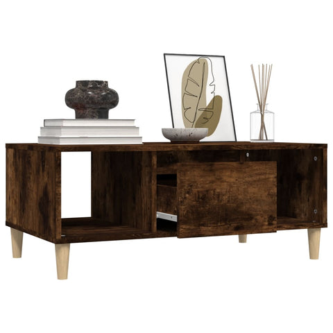 vidaXL Coffee Table Smoked Oak 90x50x36,5 cm Engineered Wood