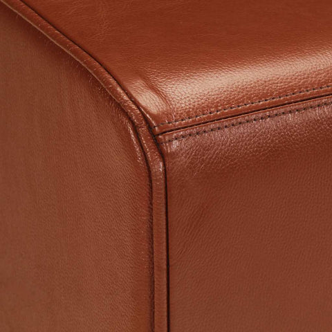 vidaXL Gym Bok Bench Brown 110 cm Real Leather and Solid Wood Mango