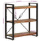 vidaXL 3-Tier Bookcase 77x30x80 cm Solid Wood Reclaimed and Iron