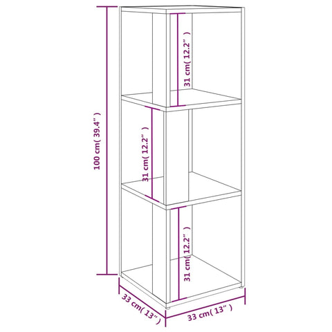 vidaXL Corner Cabinet Smoked Oak 33x33x100 cm Engineered Wood