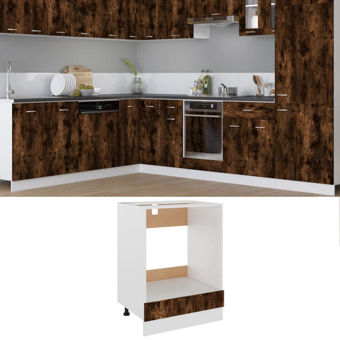 vidaXL Oven Cabinet Lyon Smoked Oak 60x46x81.5 cm Engineered Wood