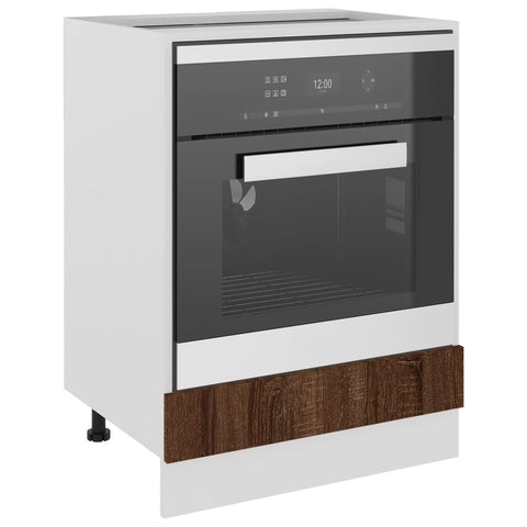 vidaXL Oven Cabinet Riga Brown Oak 60x46x81.5 cm Engineered Wood