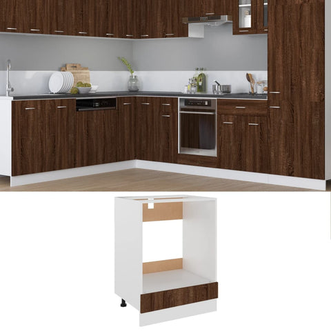vidaXL Oven Cabinet Riga Brown Oak 60x46x81.5 cm Engineered Wood