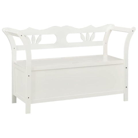 vidaXL Bench White 107x45x75.5 cm Solid Wood Fir