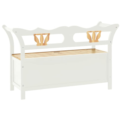 vidaXL Bench White 107x45x75.5 cm Solid Wood Fir