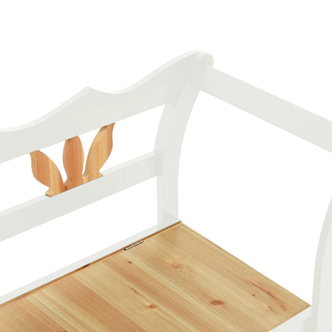 vidaXL Bench White 107x45x75.5 cm Solid Wood Fir