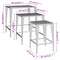 vidaXL Nesting Tables 3 pcs Brown Poly Rattan