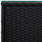 vidaXL Side Table Black 40x37x40.5 cm Poly Rattan and Tempered Glass