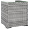 vidaXL Side Table Grey 40x37x40.5 cm Poly Rattan and Tempered Glass
