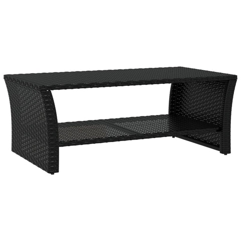 vidaXL Coffee Table Black 100x50x40 cm Poly Rattan