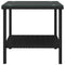 vidaXL Side Table Black 45x45x45 cm Poly Rattan and Tempered Glass
