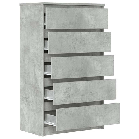 vidaXL Drawer Cabinet Concrete Grey 60x36x103 cm Engineered Wood