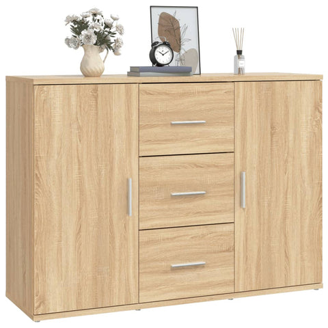 vidaXL Sideboard Sonoma Oak 91x29.5x65 cm Engineered Wood