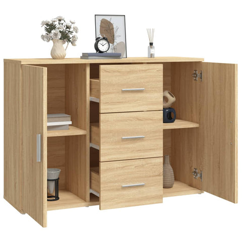 vidaXL Sideboard Sonoma Oak 91x29.5x65 cm Engineered Wood
