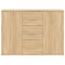 vidaXL Sideboard Sonoma Oak 91x29.5x65 cm Engineered Wood