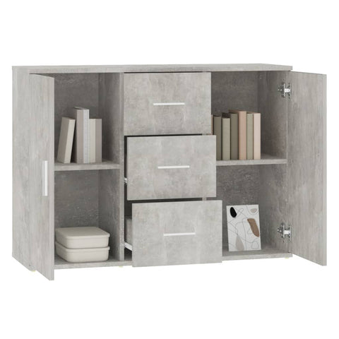 vidaXL Sideboard Concrete Grey 91x29.5x65 cm Engineered Wood