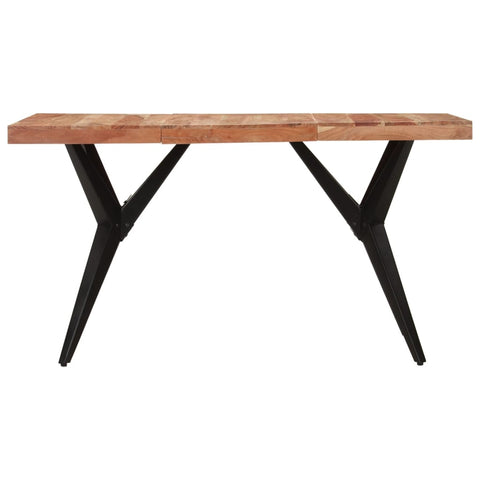 vidaXL Dining Table Black 140x70x76 cm Solid Wood Acacia
