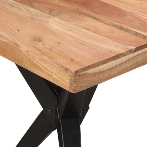 vidaXL Dining Table Black 140x70x76 cm Solid Wood Acacia