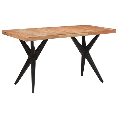 vidaXL Dining Table Black 140x70x76 cm Solid Wood Acacia